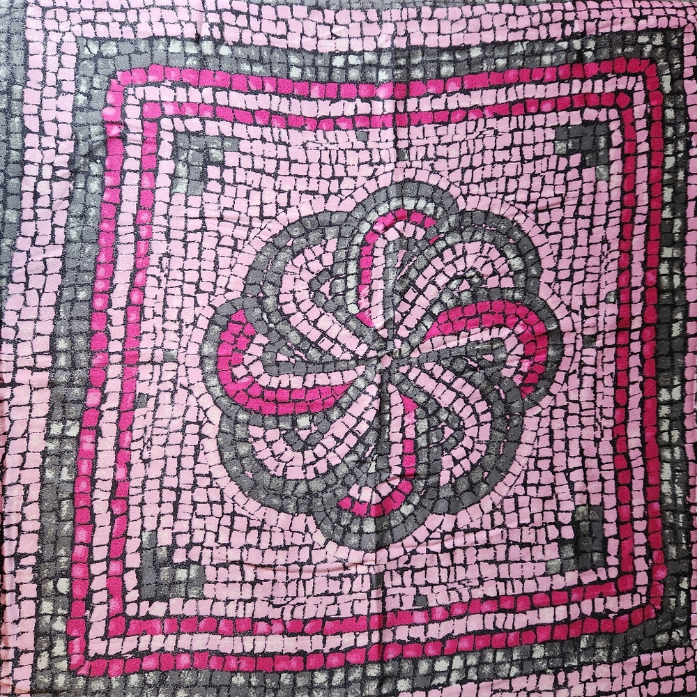 Croatian Made Traditional Tile Patterned  Silk Scarf  Limited Edition